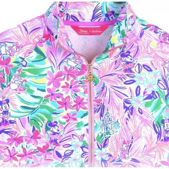 Disney Parks Lilly Pulitzer Jacket XSmall 3/4 Zip Pullover Dreamin Minnie… - Picture 7 of 7